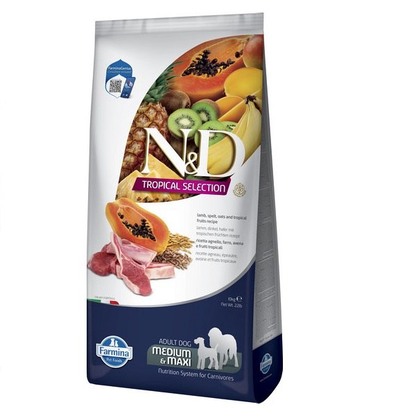 Повнораціонний сухий корм для собак FARMINA N&D TROPICAL SELECTION LAMB ADULT MEDIUM & MAXI Adult 10 kg